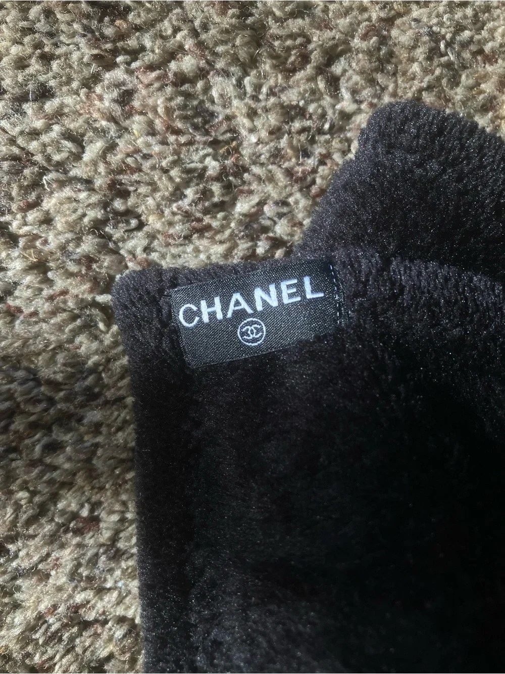 CHANEL Black and White Logo Throw Blanket